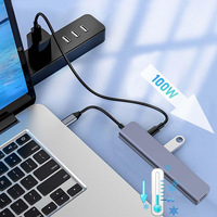 Station d'accueil Type-C 7-en-1 avec USB TF SD HDTV PD Charging et répartiteur USB pour téléphones portables, ordinateurs, ordinateurs portables, tablettes, Hub USB C