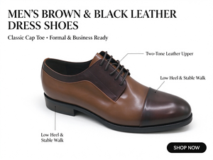 Chaussures habillées Oxford en cuir véritable bicolore pour hommes, à bout pointu, à lacets, pour affaires, bureau, mariage, toutes saisons - Product Image 1