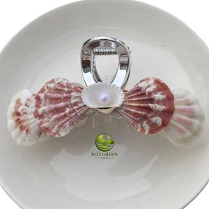 Pince à cheveux artisanale en coquillages naturels du Vietnam, écologique, faite à la main, souvenir moderne, taille personnalisable - Product Image 6