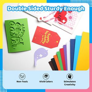 Tương thích 8.27 \ "x 11.29 \" hai mặt màu cardstock giấy 10 loại màu sắc 20 tờ bó cho tương thích vẽ đồ thị - Product Image 3