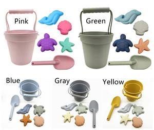 Ensemble <span class=keywords><strong>de</strong></span> jouets <span class=keywords><strong>de</strong></span> plage en silicone pour enfants, comprenant 1 seau en silicone, 1 pelle, 4-5 moules à <span class=keywords><strong>sable</strong></span> pour l'été, la piscine, les jeux <span class=keywords><strong>de</strong></span> bain en plein air - Product Image 2