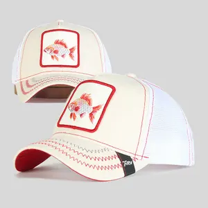 卸売キャップ刺Embroidery魚パッチアニマルキャップファーム5パネルメッシュトラッカーキャップカスタムファッション通気性スポーツ帽子