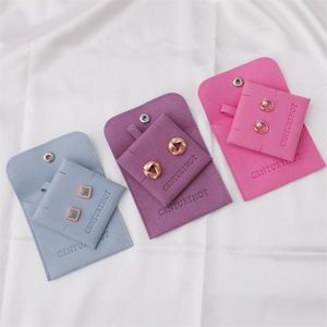 Petit sac en velours suédé avec cordon de serrage, pochette cadeau, sacs personnalisés pour perruque, collier, emballage de bijoux en velours - Product Image 3