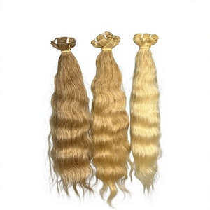 Extensions de cheveux vierges indiennes Remy blanchies à double trame 613, 100g - Product Image 3