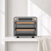Four électrique à double compartiment, four multifonctionnel de grande taille pour la cuisson à domicile de pizzas, gâteaux et pains
