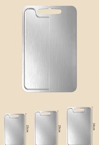 2025 nóng bán 304 thép không gỉ hai mặt thớt với xử lý chất lượng hàng đầu scratchless cho nhà bếp cắt thịt - Product Image 4