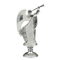 Figurine d'ange en acrylique LED avec colombe et paillettes tournoyantes, décoration de table de Noël