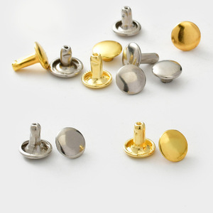 Rivets à double capuchon en métal Mugu, plaqués argent et or, clous décoratifs en fer pour sacs, accessoires vestimentaires durables - Product Image 1