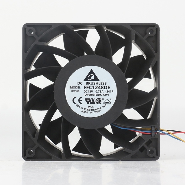Delta 12V 24V DC 48V 0.75A AC EC 12038 120x120x38MM 12CM Dual Ball Bearing 4-wire PWM High air Volume FFC1248DE-S41P Cooling Fan