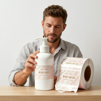 Autocollant personnalisé de haute qualité pour crème corporelle, autocollant en vinyle imperméable avec feuille d'or, 500 pièces pour cosmétiques quotidiens