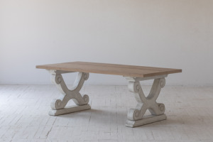 Artisan de renaissance classique éléments sculptés antique en bois massif récupéré table à manger moderne table à manger en bois - Product Image 2