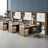 Nouvel ensemble de bureau et chaise de style moderne minimaliste en forme de barre avec rangement bibliothèque pour les postes de personnel et les cloisons RH