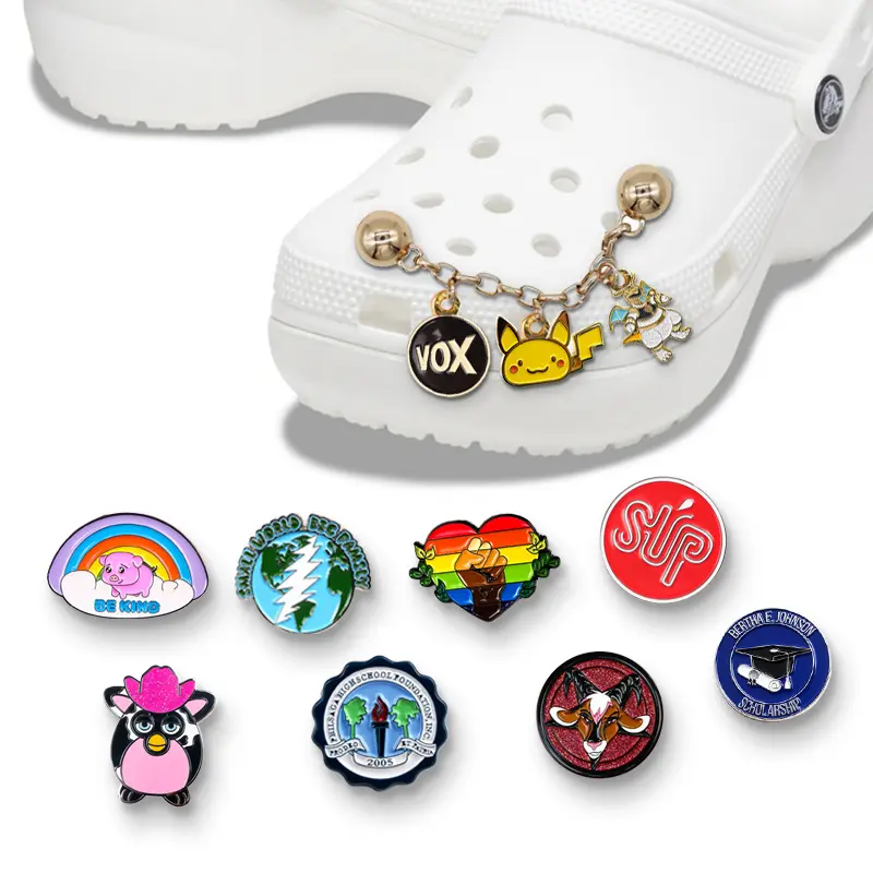 personalised LOGO zinc alloy croc chain decorative Painted shoelace pendants and charms
