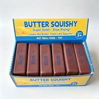 Jouet Squishy en PU à remontée lente en forme de beurre de Noël, anti-stress, cadeau pour sacs de fête pour enfants, cadeau de Noël, lot de 12 pièces en vrac, unisexe