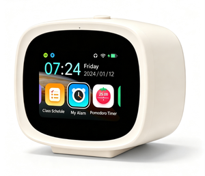 Veidoo Rose/Bleu Prêt à l'emploi Android Type-C Écran Tactile Réveil Intelligent IA pour Enfants Wi-Fi Batterie 3000mAh Fonction Snooze Mini Smart - Product Image 1