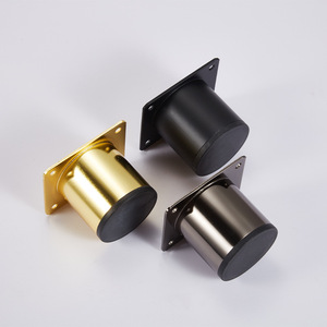 Pieds de meubles Chengyouhui, tubes de 50 mm, pieds ronds fixes en chrome, noir canon, titane, noir mat pour armoire, canapé, table, lit - Product Image 1