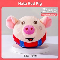 Jouet pour chien en forme de cochon, balle rebondissante interactive, jouet musical sonore pour usage intérieur, détachable, lavable, rechargeable