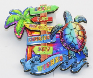 Affiches décoratives en MDF double couche de la série Ocean-Couleurs riches de tortues et de cocotiers - Product Image 2