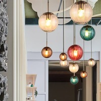 Vente en gros Abat-jour en verre torsadé de luxe Nordic Light Lustre transparent pour salon et restaurant