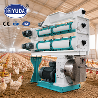 Machine à granulés d'aliments pour volailles YUDA Ring Die 9-12t/h, ligne de production complète automatique, fabricant certifié CE ISO