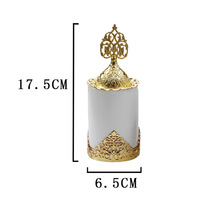 Brûleur d'encens en métal doré de luxe, brûleur blanc et noir, encens arabe, vente en gros à Dubaï