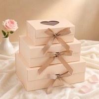 Boîte cadeau en forme de livre avec fenêtre, ruban et nœud, fermeture magnétique, pliable, emballage plat, haut de gamme, écologique, Saint-Valentin, anniversaire, vente en gros