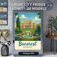 Aimant de réfrigérateur de ville touristique européenne, autocollant magnétique, 78 modèles, paysage urbain, souvenirs de vacances, cadeau original, rectangulaire
