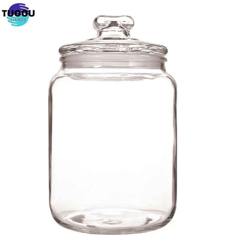 Factory Wholesale Tea Coffee Sugar Kitchen Food Storage Jar Transparent Glass Bottle With Glass Lid