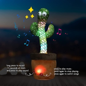 Registratore Vocale Ricaricabile Aggiornato 2023, Giocattolo di Peluche <span class=keywords><strong>Cactus</strong></span> <span class=keywords><strong>Parlante</strong></span>, Cantante e Danzante per Bambini - Product Image 5