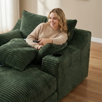 Canapé inclinable moderne une place avec revêtement en tissu à mémoire de forme, pliable et emballé sous vide, idéal pour salon et salle de séjour