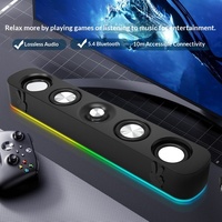 Barre de son pour ordinateur Q-E3591 filaire USB + Bluetooth 5.4, haut-parleurs stéréo doubles 5W pour ordinateur de bureau, ordinateur portable, moniteur et smartphone