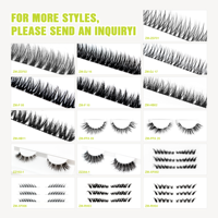 Kit d'extension de cils DIY, bouquets de cils avec colle, faux cils en grappes effet wispy courbure D, avec pince à épiler