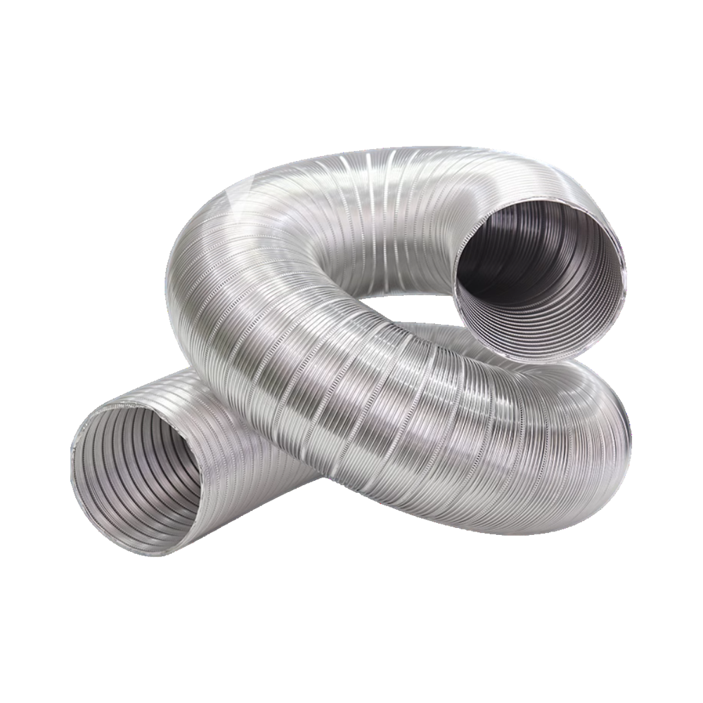 Tubo Flexible De Ventilación De Aluminio Y PVC - Diámetro 125 Mm, Largo 5 M - Negro, Para Extractor, Secadora, Aire Acondicionado