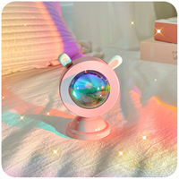 Lampe de coucher de soleil rose Rechargeable à télécommande personnalisable, Mini lampe d'atmosphère