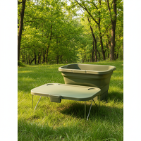 Boîte de rangement alimentaire pliable pour le camping, conteneur alimentaire portable pliable pour le camping avec plateau de service