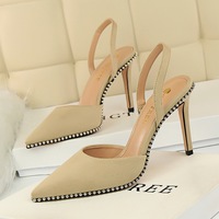 Vente flash - Chaussures élégantes pour femmes avec rivets et bride arrière - Chaussures de soirée sexy pour femmes - Sandales à talons hauts fantaisie