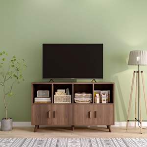 Estantería Cubby con Puertas, Mueble <span class=keywords><strong>de</strong></span> Madera <span class=keywords><strong>de</strong></span> 8 Cubos, Estantería Abierta <span class=keywords><strong>de</strong></span> Pie, Mueble <span class=keywords><strong>de</strong></span> Almacenamiento Bajo <span class=keywords><strong>de</strong></span> 2 Niveles, Moderno y Ecológico - Product Image 4