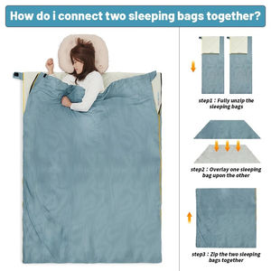 Sac de couchage adulte pour le camping en plein air, léger, portable, couverture double usage, fermeture éclair au <span class=keywords><strong>pied</strong></span>, sac de couchage 3 saisons - Product Image 4