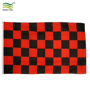 Пользовательский дизайн логотипа полиэстер напечатанный клетчатый красно-черный прямоугольный Национальный флаг - Product Image 1