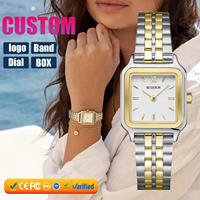 Fournisseur de Montres OEM ODM, Montre Carrée Personnalisée pour Femme avec Logo, Montre-Bracelet de Luxe Vintage à Quartz Japonais pour Femme