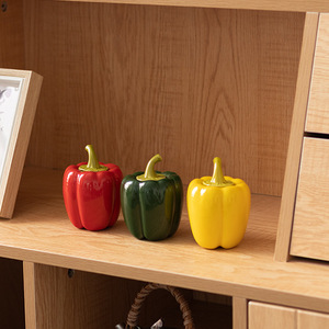 Tarro de Cerámica Pu Yu con Forma de Pimienta, Rojo, Amarillo, Verde, Tamaño Pequeño, Hermético, para Almacenamiento y Decoración del Hogar - Product Image 5