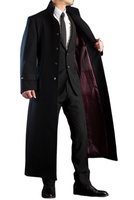 Manteau à revers pour hommes Costume décontracté Polyester extérieur avec doublure Longs manteaux coupe-vent simple boutonnage Vêtements pour hommes Pardessus