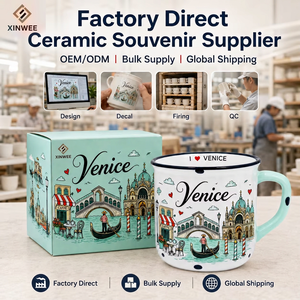 Taza de Café de Cerámica con Diseño de Venecia, Italia, con Estampado de Dibujos Animados y Diseño de Canales de la Basílica, para Venta al por Mayor, Personalizable OEM/ODM - Product Image 6