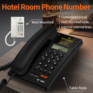 Téléphone fixe d'hôtel avec logo personnalisé, haute qualité, boutons bicolores injectés, sans batterie, téléphone filaire de bureau ou mural - Product Image 5