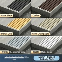 Bandes antidérapantes épaissies en alliage d'aluminium de 50 mm pour escaliers extérieurs, marches plates, bordures de marches, garde-angles linéaires inclinés et garnitures