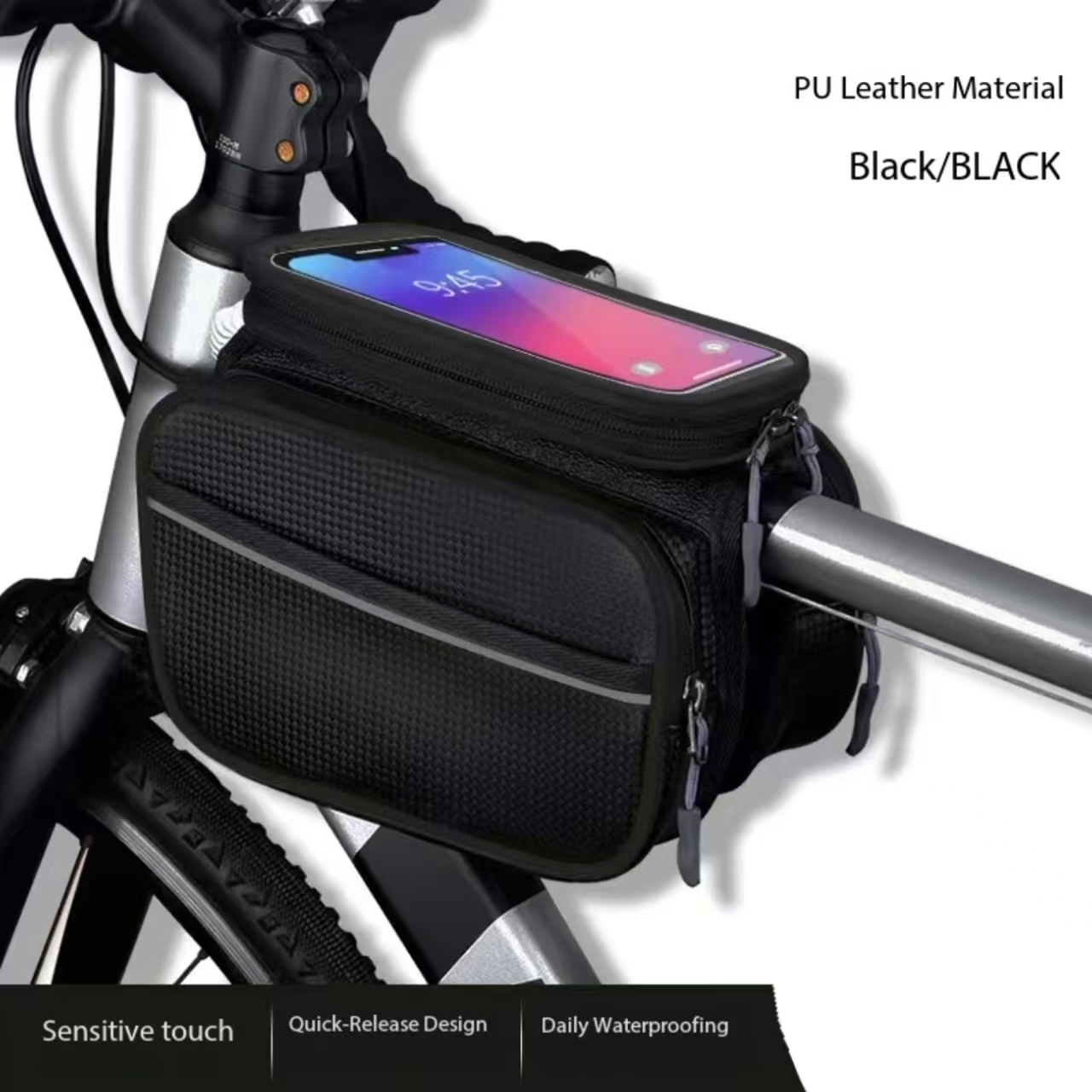 Waterproof pu material a black-62 inch