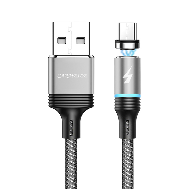3 in 1 LED 5A Fast Charging Rotatable Magnetic USB Type-c Charging Cable with Nylon Pure Copper Material