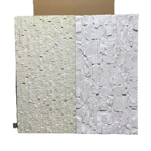 Panel de pared de ladrillo falso de poliuretano exterior de piedra simulada de poliuretano natural en bruto de gran tamaño