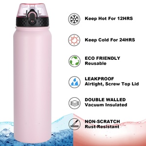 Bouteille d'eau isotherme pour enfants en acier inoxydable à double paroi de 1000 ml avec paille - Product Image 5