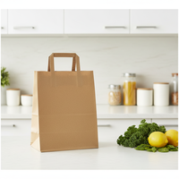 Bolsa de Papel Ecológica para Comida, con Base de Cartón Reforzada de Alta Calidad, Apta para Alimentos